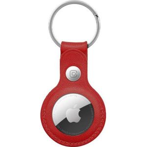 Crong Leather Case met Key Ring Leather Keyboard to Apple AirTag (rood)
