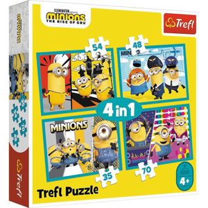 Trefl - Puzzles -  inch4in1 inch - Minion's happy world / Universal Minions The Rise of Gru