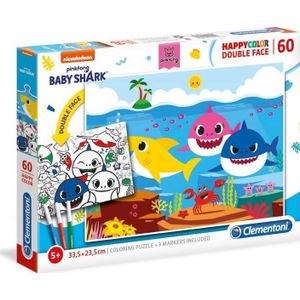 Clementoni puzzel 60 HappyColor Double Face Baby Shark