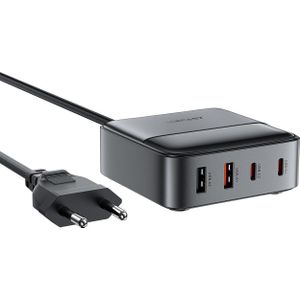 Acefast oplader netwerk station zasilania bureau Z6 GaN 2x USB-A 2x USB-C PD 65W - zwart oplader netwerk station zasilania bureau Z6 GaN 2x USB-A 2x USB-C PD 65W - zwart