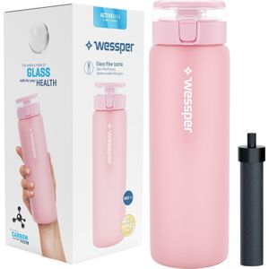 wessper glas fles ActiveMax 680ml roze