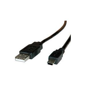 ROLINE USB 2.0 Kabel, type A - 5-Pin Mini, zwart, zwart, 0,8 m