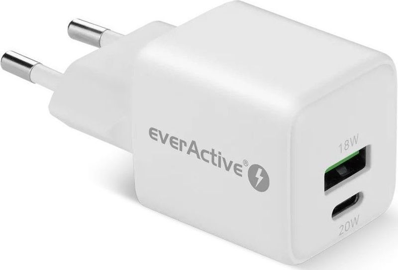 Akyga PHONE CHARGER GAN 1X US B, 1X USB-C 20W wit