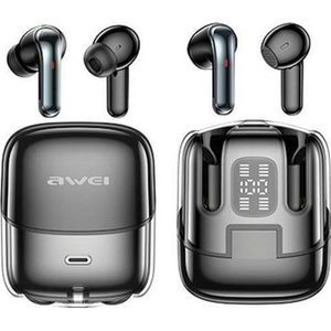 AWEI koptelefoon koptelefoon Bluetooth 5.3 T79 ENC TWS + station dokująca zwart/zwart