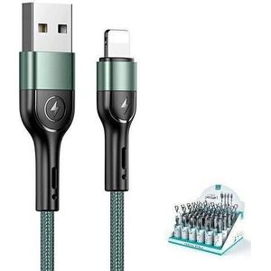 USAMS Kabel USB USB-A - Lightning 1 m groen (6958444945248)
