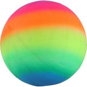 LEANToys strandbal rubber Palma regenboog kleur 22cm