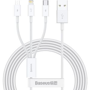 Baseus USB cable 3in1 Superior Series, USB to micro USB / USB-C / Lightning, 3.5A, 1.2m (wit)