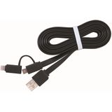 Gembird 2-in1 USB oplaadkabel voor lightning (apple) en micro-USB, zwart, 1 m, *USBAM, *LIGHTNINGM, *MUSBM