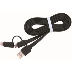 Gembird 2-in1 USB oplaadkabel voor lightning (apple) en micro-USB, zwart, 1 m, *USBAM, *LIGHTNINGM, *MUSBM