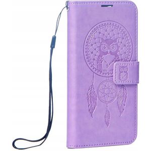 OEM - MEZZO Book Case - Smartphonehoes - Paars - Geperst Patroon