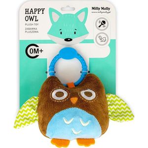 Milly Mally Plush pendant Happy owl bruin