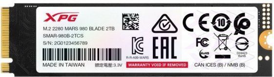 ADATA SSD XPG MARS 980 BLADE 1TB PCIe 5x4 14/10 GB/s M2