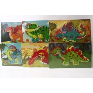Hipo Jigsaw wooden dinosaur dragon HPA126 MIX price voor 1 pc