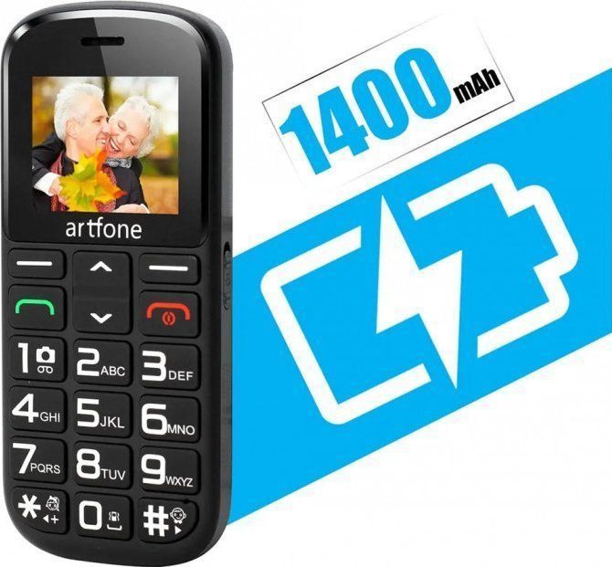 Artfone mobiele telefoon Mobilusis telefonas senjorams Arftone CS-182