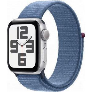 Apple Watch SE GPS 40mm zilver Aluminium Case met Winter blauw Sport Loop