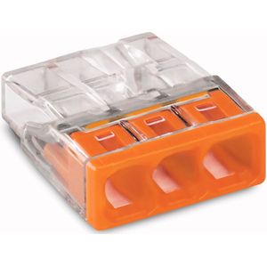 WAGO Compact connector 3-wire transparent / oranje (2273-203)