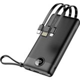 Techonic Powerbank batterij buitenętrzna (POWER BANK) VEGER C10 - 10 000mAh (Micro + type C + Lightning 8-pin) zwart