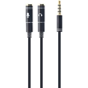 Gembird Premium 3.5 mm audio + microfoon adapterkabel, zwart