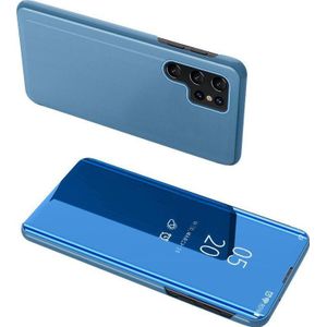 Hurtel Clear View Case etui voor Samsung Galaxy S23 Ultra hoes met klapką blauw