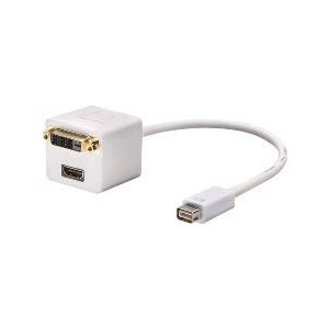 Lindy Mini-DVI to DVI/HDMI Splitter 0,2 m HDMI + DVI Wit