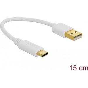 Delock USB oplaadkabel Type-A zu USB Type-C 15cm wit