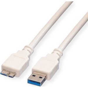VALUE Kabel USB USB-A - micro-B 0.15 m wit