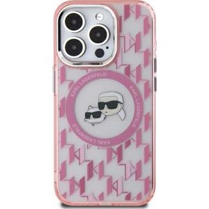 Karl Lagerfeld KLHMP15SHMCKMHP iPhone 15 6.1 inch roze/roze IML Monogram Karl&Choupette Head MagSafe