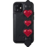 Kingxbar Sweet Series gel etui ozdobione oryginalnymi Kryształami Swarovskiego met podstawką iPhone 12 mini zwart universeel