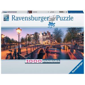 Avond in Amsterdam Panorama (1000 Stukjes) - Ravensburger Puzzel