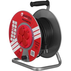 Vertex verlengsnoer elektrisch haspel 25M 3x2 5mm PB25METAL zwart