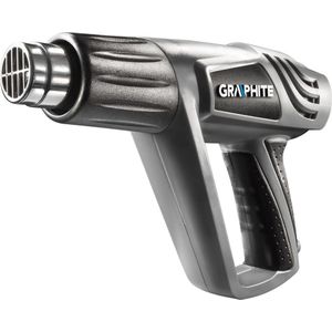 GRAPHITE heteluchtpistool 2000W, temperatuur range: en: 25oC, II: 350oC, III: 550oC, case