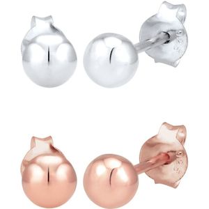 Elli - 2er Set Kreis Bicolour Geo 925 Silber vergoldet Ohrringe 1 ct Damen (49.99 € / 1 ct)
