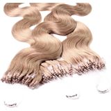 hair2heart - Microring Extensions Echthaar #8/01 Hellblond Natur-Asch 1g Haarextensions 25 ct Hellbraun Damen (31.99 € / 1 ct)