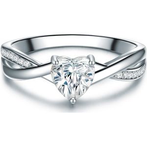 Trilani - Ring Herz Sterling Silber Zirkonia in Silber Ringe 1 ct Damen (43.99 € / 1 ct)