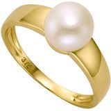 Fascination by Ellen K. - Ring 375/- Gold Süßwasserzuchtperle weiß Ringe 1 ct Damen (245.64 € / 1 ct)
