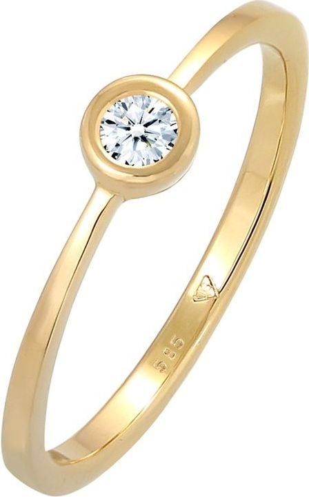 Elli DIAMONDS - Verlobung Solitär Diamant 0.06 ct. 585 Gelbgold Ringe 1 ct Damen (303.99 € / 1 ct)