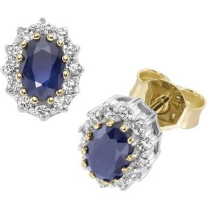 Luigi Merano - Ohrstecker mit Saphir und Zirkonia, Gold 375 Ohrringe 1 ct Blau (418.99 € / 1 ct)