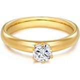 Trilani - Ring Sterling Silber Zirkonia in Gelbgold Ringe 1 ct Damen (49.99 € / 1 ct)