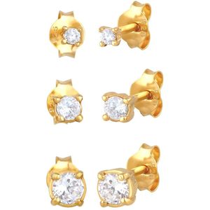 Elli - Elli Ohrringe Stecker Zirkonia Basic 3er Set 925 Silber 1 ct Damen (50.99 € / 1 ct)