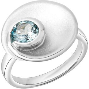 Celesta - Ring 925 Silber matt Blautopas 925/- Sterling Silber Blautopas beh. blau Ringe 1 ct Weiss Damen (79.99 € / 1 ct)