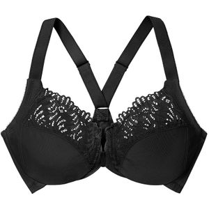 GLAMORISE - WonderWire-Vorderverschluss-BH mit T-Rücken - Schwarz Unterwäsche 1 ct Damen (58.89 € / 1 ct)