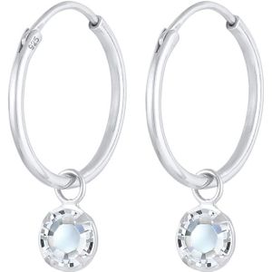 Elli - Creolen Solitär Kristalle 925 Silber Ohrringe 1 ct Damen (59.49 € / 1 ct)