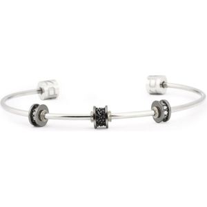 dKeniz - Armreifen 925/- Sterling Silber + Edelstahl Zirkonia schwarz Armbänder & Armreife 1 ct Weiss (168.99 € / 1 ct)
