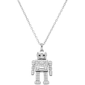 Giorgio Martello Milano - Kette Anhänger Roboter mit Zirkonia, Silber 925 Ketten 1 ct Silber Damen (84.14 € / 1 ct)