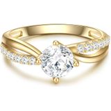 Trilani - Ring Sterling Silber Zirkonia in Gelbgold Ringe 1 ct Damen (46.99 € / 1 ct)