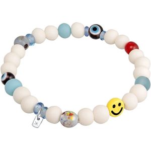 KUZZOI - mit Smiling Face Bead Glas Harz Perlen 925 Silber Armbänder & Armreife 1 ct Herren (42.49 € / 1 ct)