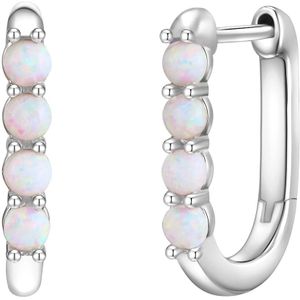 Glanzstücke München - Creolen Sterling Silber Opal (synth.) in Silber 1 ct Damen (79.99 € / 1 ct)
