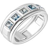 Celesta - Ring 925 Silber rhodiniert Blautopas 925/- Sterling Silber Blautopas beh. blau Ringe 1 ct Weiss Damen (89.99 € / 1 ct)