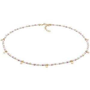 Elli - Plättchen Glas Beads Bunt 925 Silber vergoldet Fußketten 1 ct Damen (59.99 € / 1 ct)