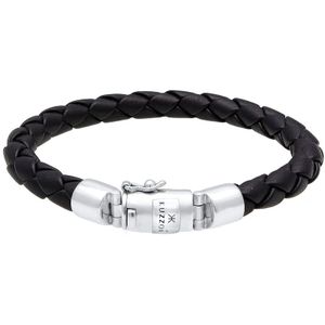 KUZZOI - Herren Leder Geflochten Kastenverschluss 925 Silber Herrenschmuck 1 ct (199.99 € / 1 ct)